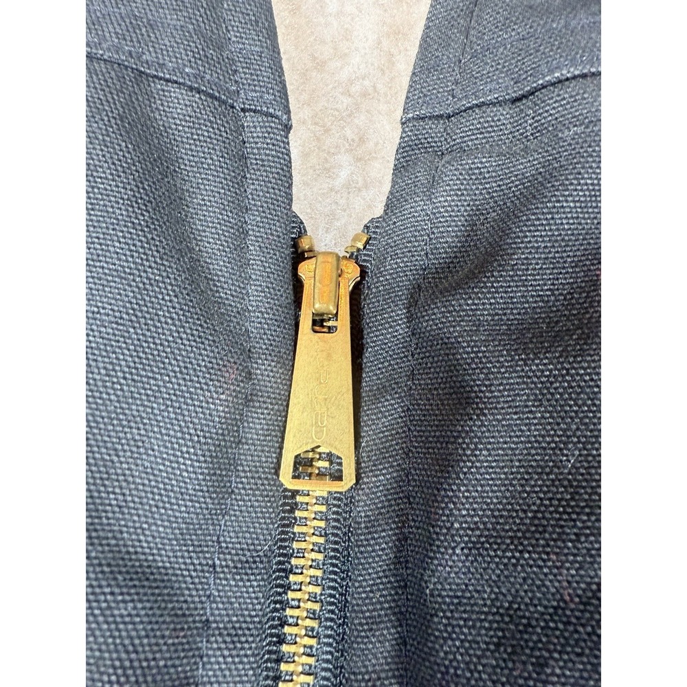 Carhartt Vintage 70/80 Sherpa Fleece Lined Black Canvas Work Vest Size XL - Picture 3 of 9